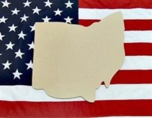Wood Ohio Shape, State Cutout, MDF Wood Cutout, Wooden Paintable Craft - Picture 1 of 1