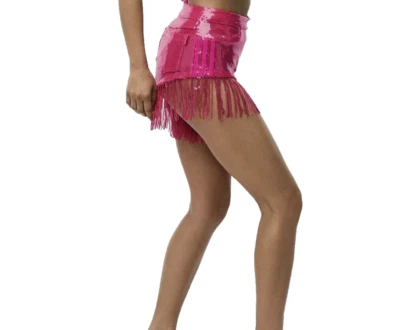 Pantalones Cortos Adidas IVY Beyonce Triple Rosa Lentejuelas con Flecos Nuevos Mujeres Medianos Foto 1 de 4
