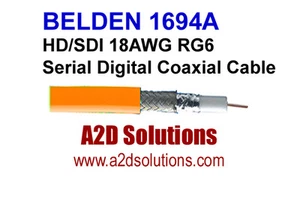 Belden 1694A - 1000' - HD/SDI 18AWG RG6 HD Digital Coaxial Cable - ORANGE - Picture 1 of 1
