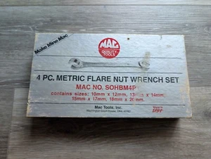 MAC Tools USA 4 Piece Flare Nut Wrench Set w/ Box 10x12 13x14 15x17 18x20 - Picture 1 of 2