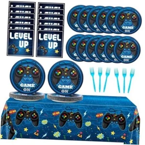 Video Game Party Supplies Tableware Set for 20 Guests Gaming Party Birthday - Picture 1 of 7