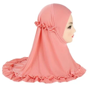 Amira One Piece Kids Girls Muslim Headscarf Hijab Wrap Shawl Islamic Turban 2-6Y - Picture 1 of 31