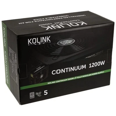  ✔ TESTED Kolink Continuum 1200W 80 Plus Platinum Modular Power Supply / PSU - Photo 1/4