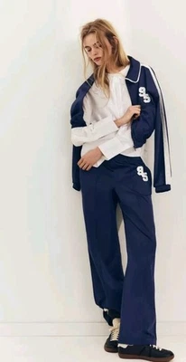 ZARA NUEVA MUJER CHAQUETA EFECTO SATINADO CON RAYAS LATERALES + PANTALÓN RAYAS LATERALES CONJUNTO TALLA XL Foto 1 de 4