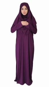 Dunkel Lila Violett Gr. L Hijab Gebetskleidung Muslimische Kleid - Bild 1 von 2
