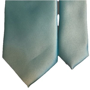 JF J. Ferrar Men's Neck Tie Solid Bright Light Blue Polyester Vintage 3x60” EUC - Picture 1 of 6