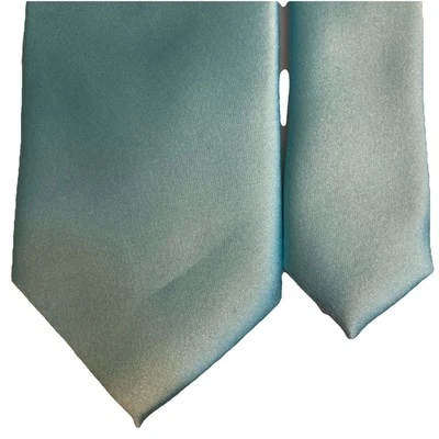 JF J. Ferrar Men's Neck Tie Solid Bright Light Blue Polyester Vintage 3x60” EUC - Image 1 of 4