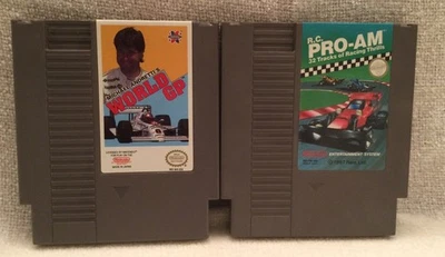 Michael Andretti's World GP + RC Pro-AM  (Nintendo NES) Lot of 2  - Tested Works - Image 1 of 4
