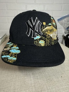 Rare New Era 59Fifty New York Yankees Black Stadium Hat Cap 7 1/8 Fitted - Bild 1 von 12