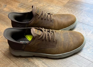 Skechers Men's Slip-ins GARZA-GERVIN Casual Slip-on Shoes Sz 13 Leather Brown - Picture 1 of 10