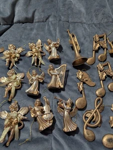 15 Vintage Engel Ornamente 5 Musiknoten 4 Musikhörner Weihnachtsschmuck - Bild 1 von 10