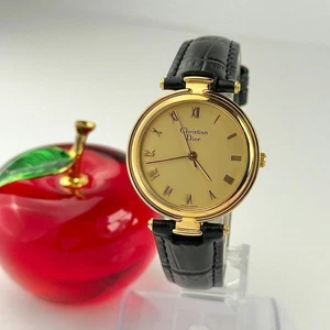 Reloj Christian Dior Cuarzo Mujer Dorado Redondo Batería Nueva De Colección Usado - Imagen 1 de 9
