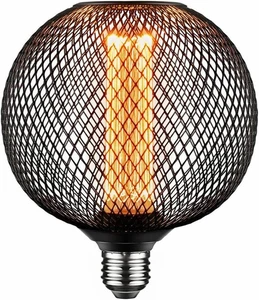 LED Decorative Light Bulb | Black Metal Cage Vintage Edison Large Light Bulb for - Picture 1 of 12