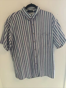 Vintage Madison Avenue Hemd gestreift Kurzarm Knopfleiste Herren XL Tasche " - Bild 1 von 7