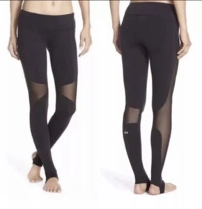 Alo Yoga Coast Steigbügel-Leggings grau schwarz Netz Laserausschnitt Damengröße Small - Bild 1 von 12