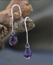 Purple Amethyst Gemstone Silver Stud Earrings