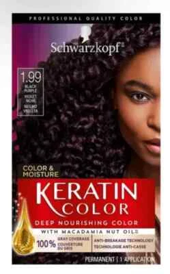 Schwarzkopf Color Queratina Color Permanente Cabello Crema 1.99 Negro Púrpura Nuevo Foto 1 de 4