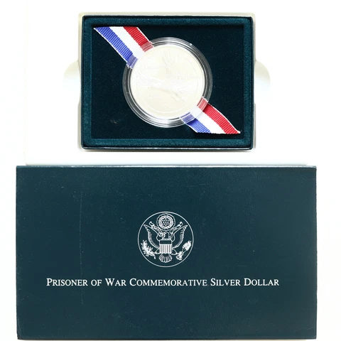 1994 P Prisoner Of War Museum BU Commem 90% Silver Dollar OGP & COA Cover