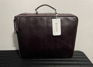 Maletín y bolsa para el polvo Bodhi grande de cuero genuino púrpura nuevo con etiquetas - Imagen 1 de 10