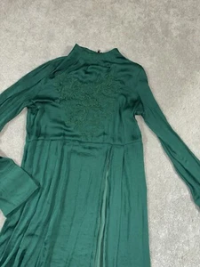 Free People New Day Long Embroidered Tunic Top in Green Women's Size Xs - Picture 1 of 14