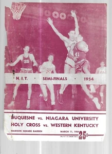 N.I.T. SEMIFINALS 1954-DUQUESNE VS NIAGARA, HOLY CROSS VS WESTERN KENTUCKY - Picture 1 of 5