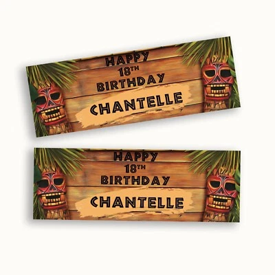 Banner Personalizado Tiki Bar Cumpleaños Tropical Luau Fiesta Temática Hawaiana Foto 1 de 3