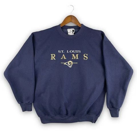 NFL St. Louis Rams Sweatshirt Large Blue Embroidered Cover