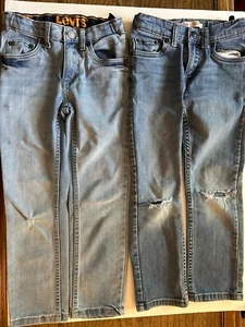 2 Boys Levi 510/511 Size 6 Regular/Size 6 Slim Blue Jeans Adjustable - Picture 1 of 4