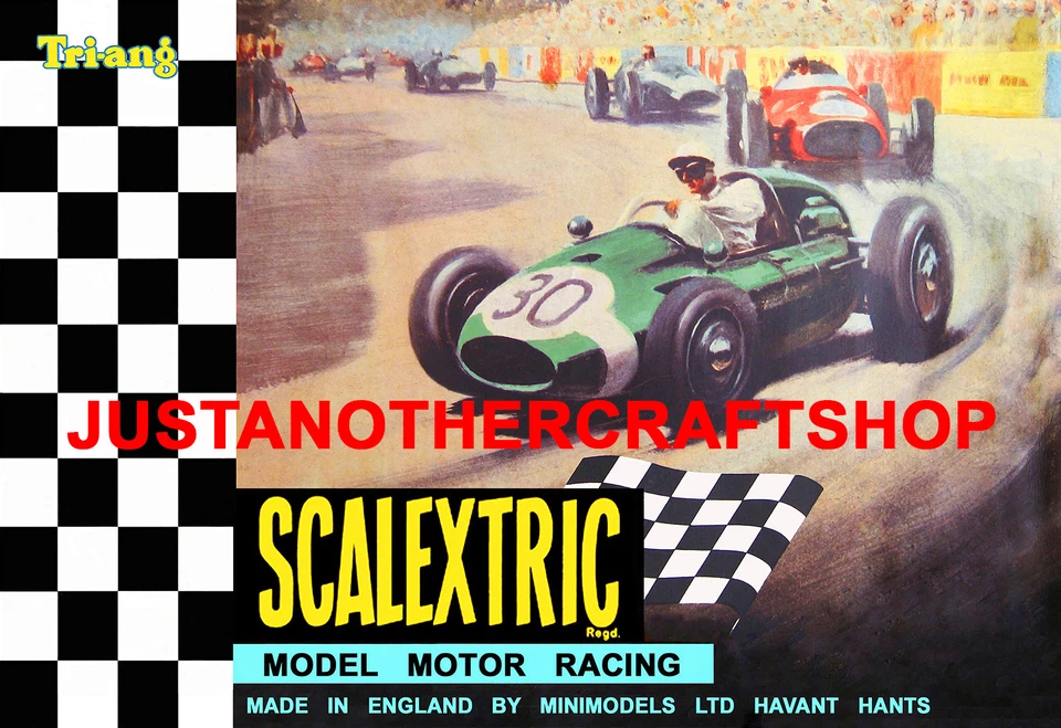 Scalextric 1967 Affiche Annonce A3 Taille Magasin Affichage Signe Dépliant Fente - Photo 1/1