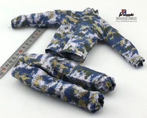 Traje Pantalones Camuflaje Azul Soldado 1/6 Uniforme de Combate Modelo - Imagen 1 de 3