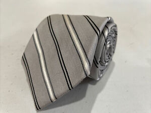 Michael Kors Men's Grey Striped Silk Neck Tie $78