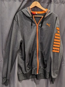Puma Sport Lifestyle Jacket in Gray w/ Orange Trim Hooded Women XL Full Zip - Picture 1 of 2