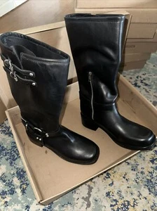 Steve Madden Bryanna Black Leather Women’s Boots Size 10 - Picture 1 of 9