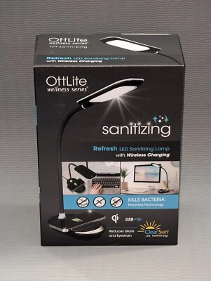 OttLite Refresh LED Sanitizing Lamp with Wireless Charging and USB Charging - Image 1 of 4
