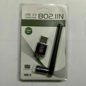 300 Mbps Wireless USB WiFi Network Adapter LAN Card w/Antenna 802.11N For PC e - Afbeelding 1 van 2