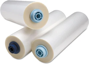 EZ Load Blue End Cap Laminating Roll Film, Low Temp, Gloss, 11.5" X 100', 5 Mil, - Picture 1 of 12