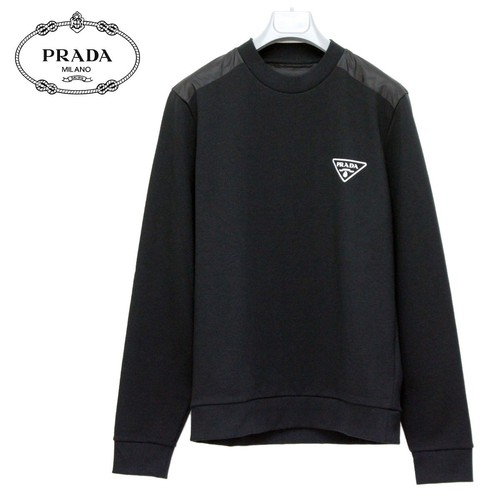 2 Felpa PRADA UJL21A 10UF nera con logo taglia S