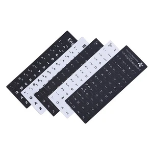 English Keyboard Replacement Stickers White on Black Any PC Computer Laptopdd BA - Photo 1/16