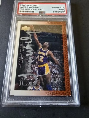James Worthy AUTOGRAPHED PSA 1999-00 Upper Deck History of the Dunk 58 FREE SHIP - Image 1 of 3