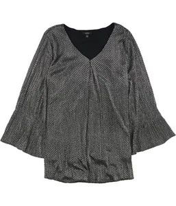 Alfani Womens Smock Sleeve Pullover Blouse, Metallic, Plus Size, 1X - Picture 1 of 1
