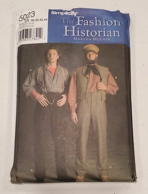 Padrão de costura 5023 Simplicity Fashion Historian. Tamanhos sem cortes 38-44 masculino - Imagem 1 de 3