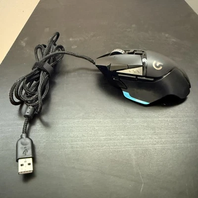 Logitech G502 Wired USB Gaming Mouse Optical Black Braided Cable Programmable - Image 1 of 4