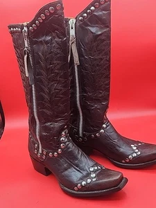 Old Gringo Rockin Razz Brown Leather Studded Boots Women's Size 7.5 B - Picture 1 of 8