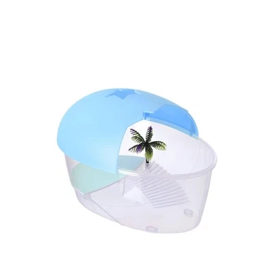 Aquarium œuf double couche avec plage et couvercle sécurisé - Photo 1/4