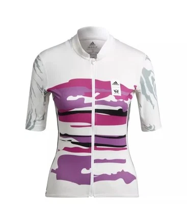 Size S- Adidas Women’s The Jersey TM Cycling, White / Black. Full Zip NWT $150  - Image 1 of 4