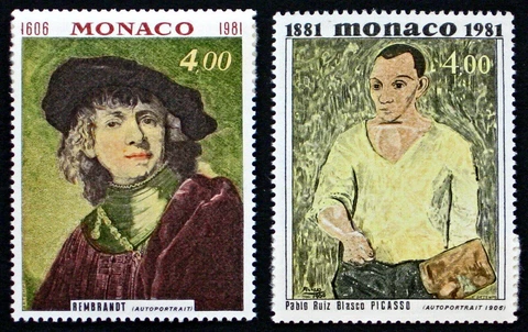 Monaco 1981 Art, Paintings, Rembrandt & Picasso, MNH / UNM Cover
