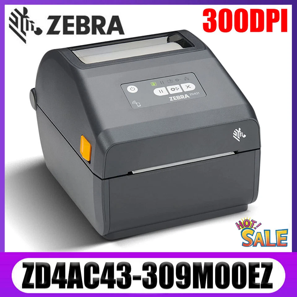 Zebra ZD421ZD4AC43-309M00EZ 300 x 300 DPI Thermal Barcode Label Printer USB Port - Image 1 of 4