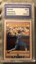1986 Kay Bee KayBee Juan Samuel Baseball Card #29 Phillies HOF Graded NMMT 8