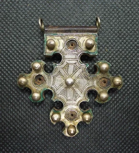 48mm Pendentif Croix TRARZA BOGHDAD Argent Ebène Mauritanie Berbère Bijou Ancien - Imagen 1 de 4
