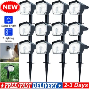 1-12 Pcs 76-LED Solar Spotlights Landscape Lights Outdoor Garden Pathway Lamps - Picture 1 of 18